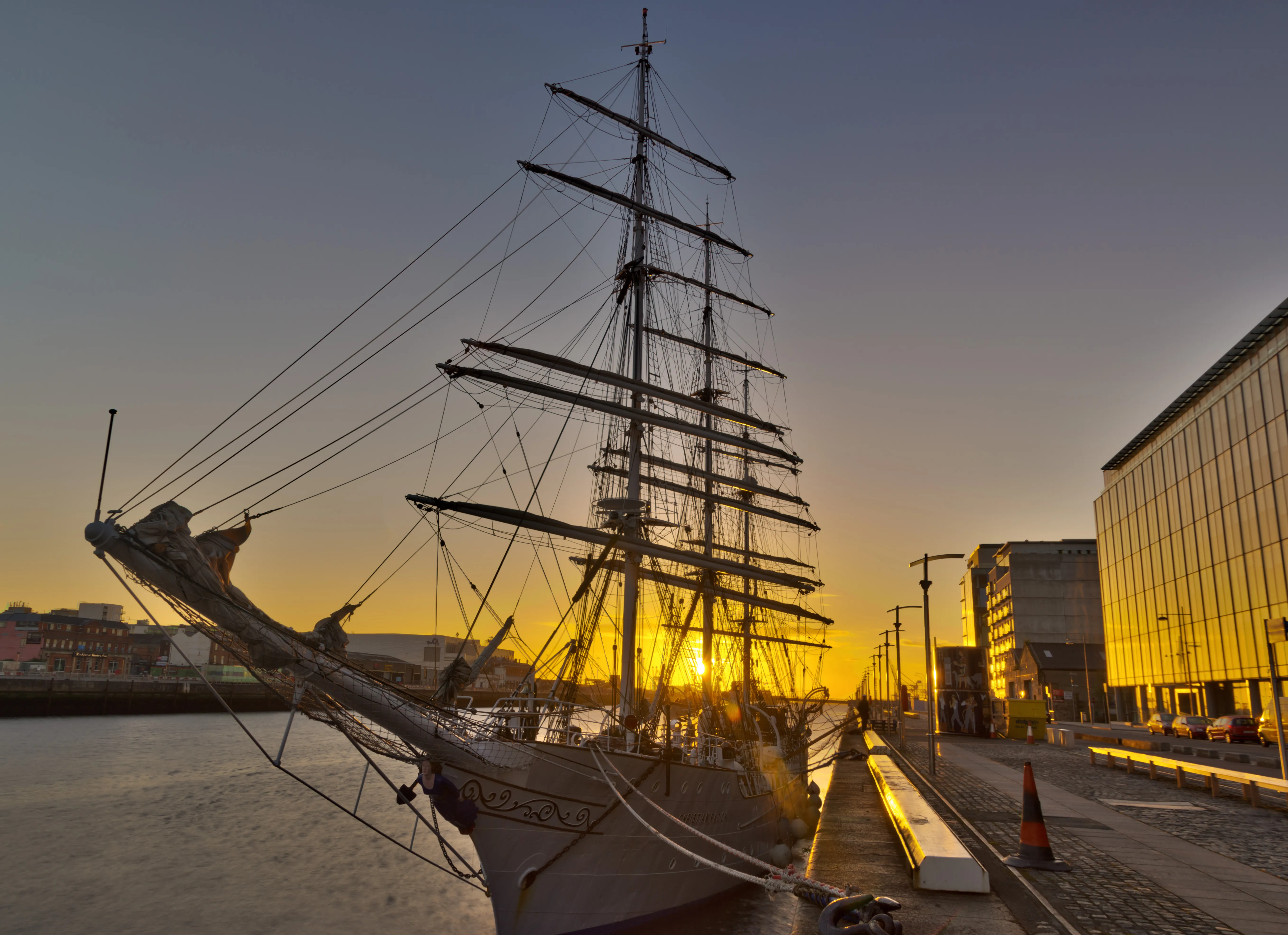 Christian Radich at sunrise, Dublin, 2012.