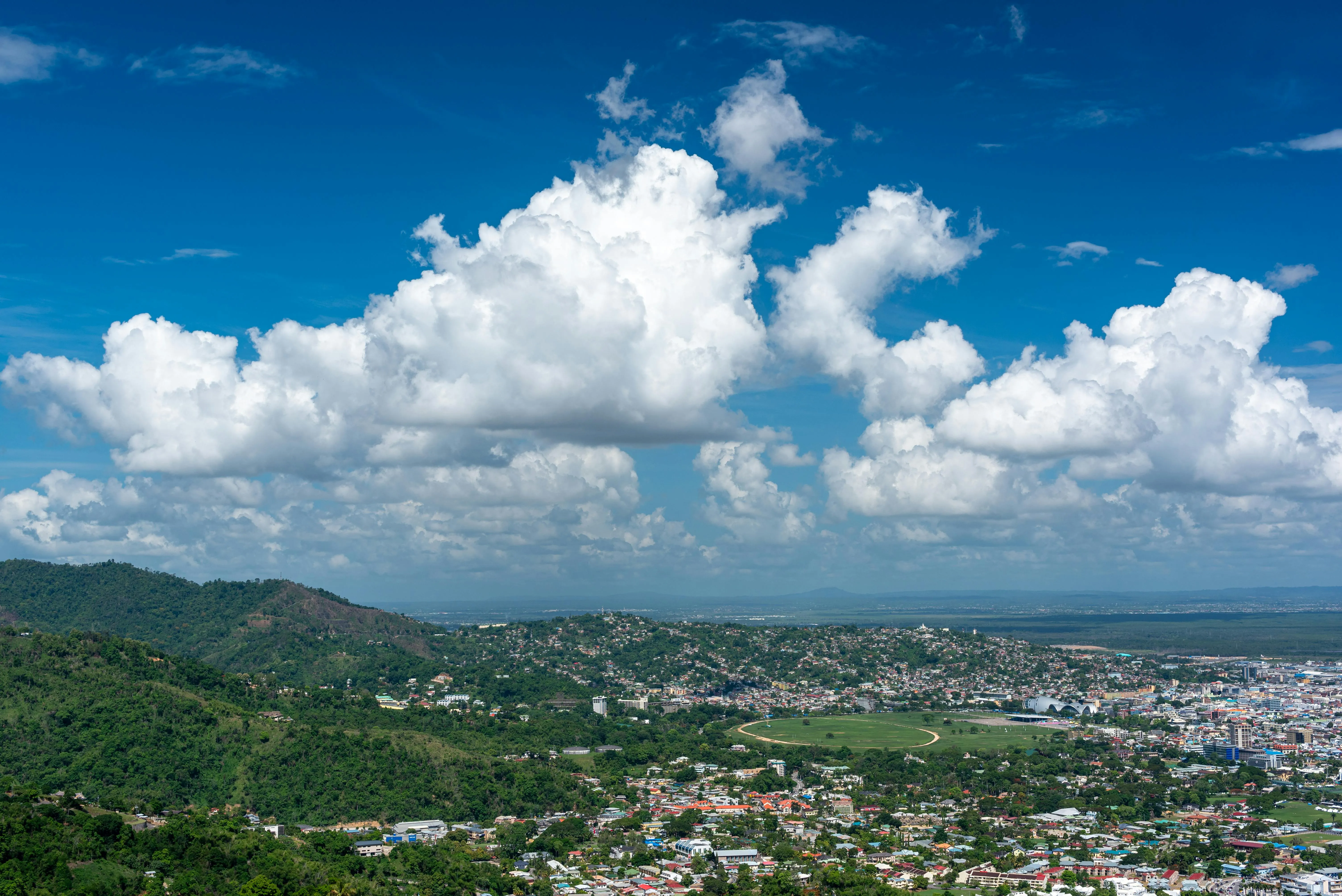 Port of Spain under the Northern Range, a working capital that never quite stops celebrating.