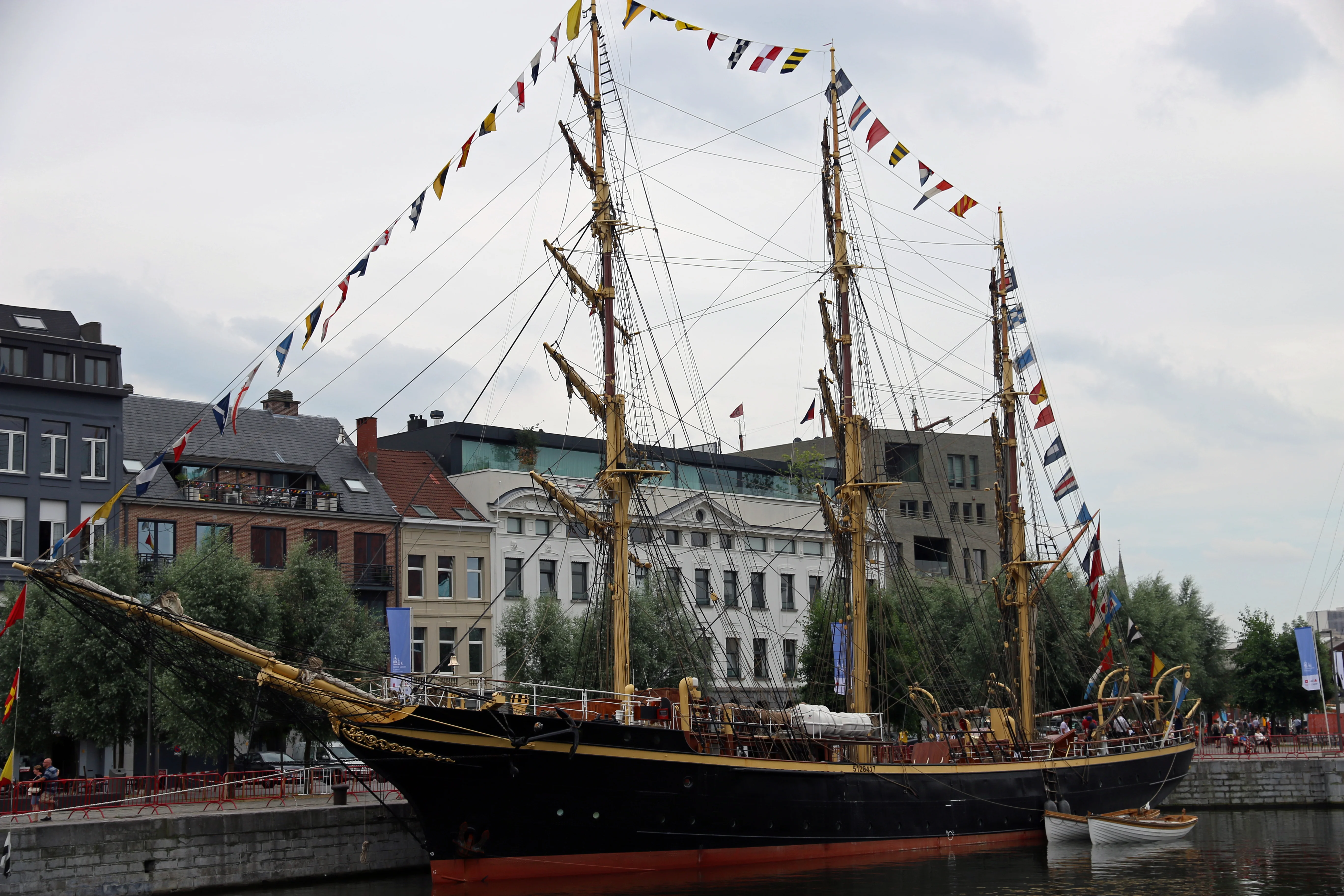 The Danish full-rigged training ship Georg Stage at the Antwerp Tall Ships Races, July 2016.