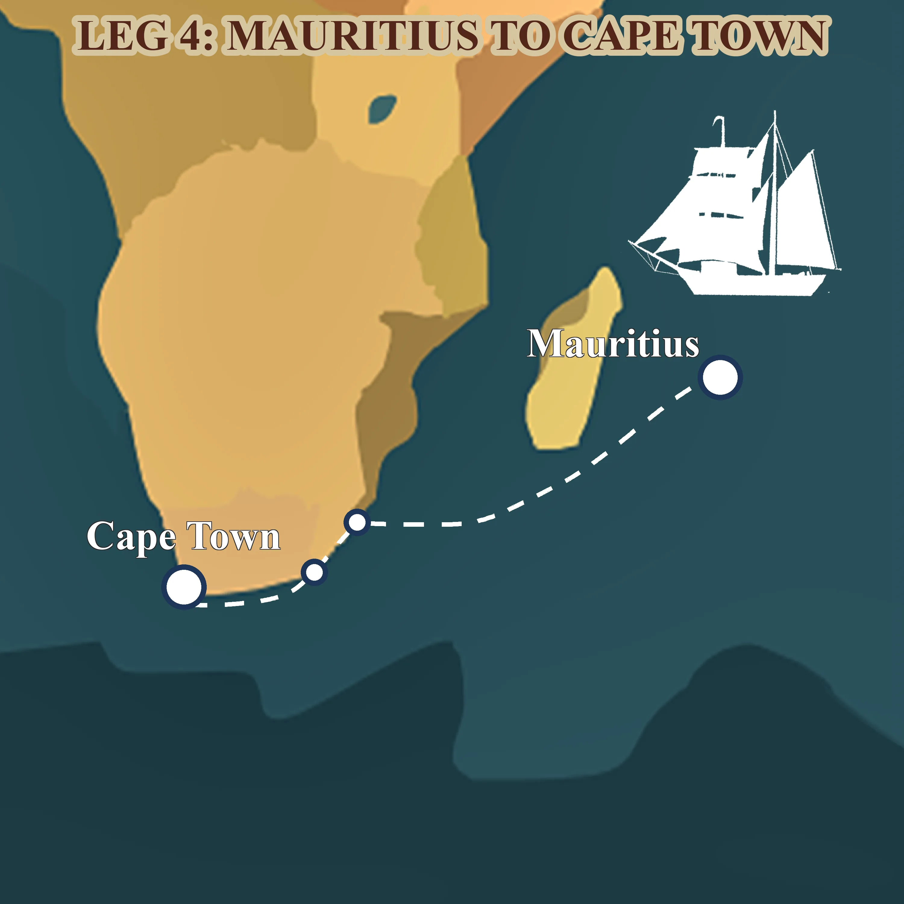 Leg 4: from Mauritius around the Cape of Good Hope to Cape Town