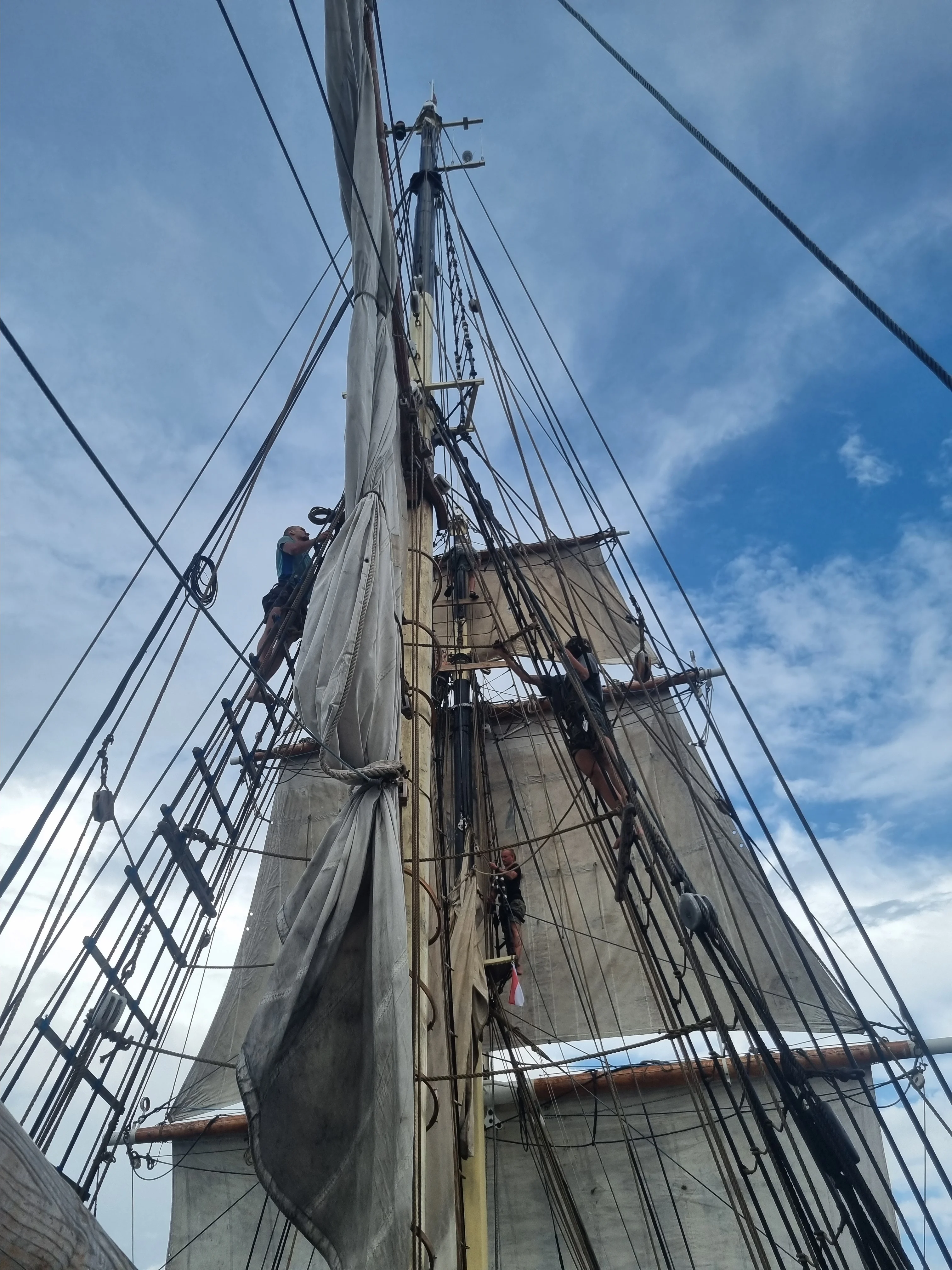 Crew on deck of Brigantine NEPTUN