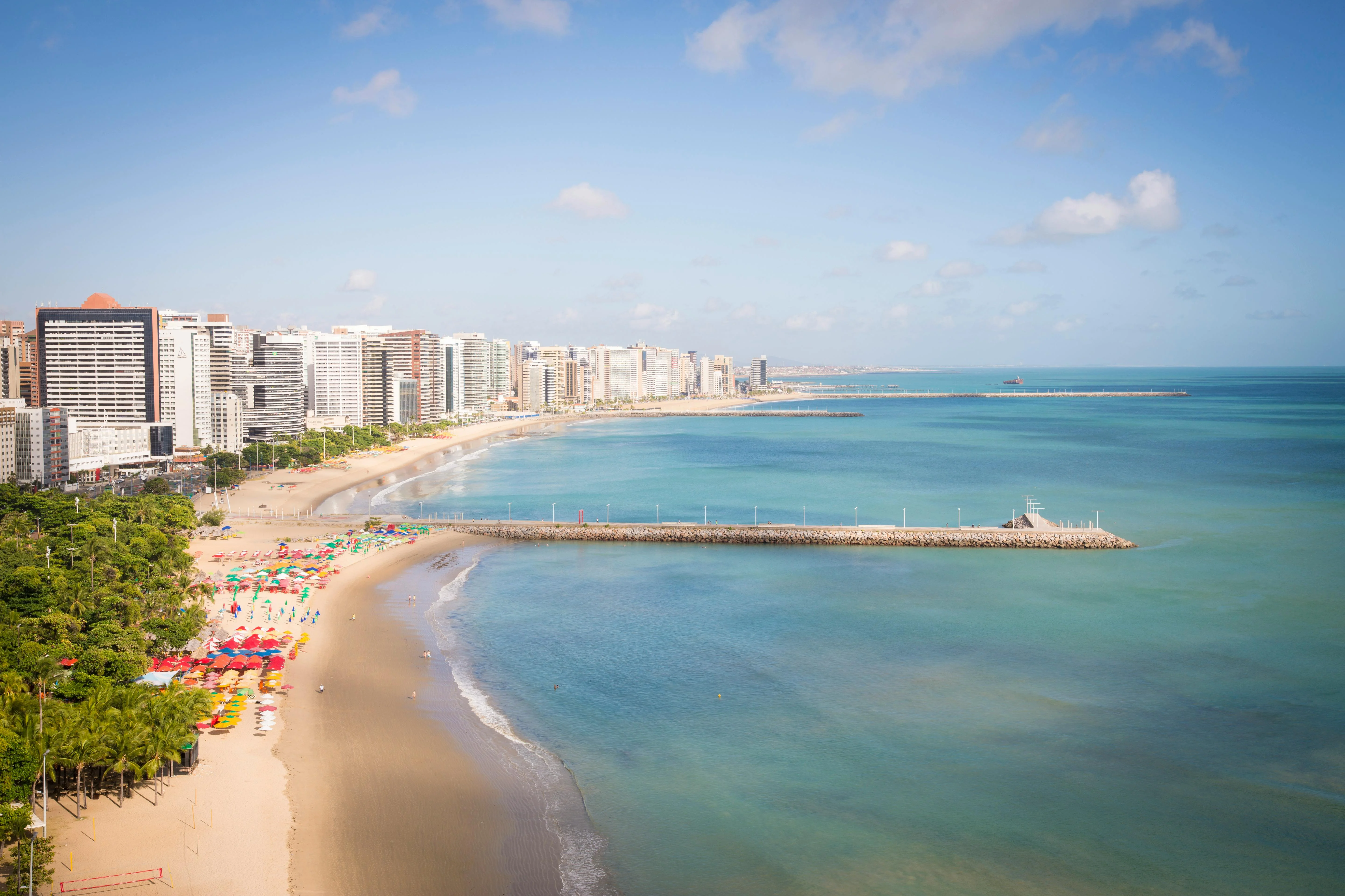 The Fortaleza shoreline, three nights of caipirinhas and forró before the trades take the ship north.
